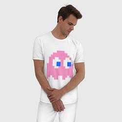 Пижама хлопковая мужская Pac-Man: Pinky, цвет: белый — фото 2