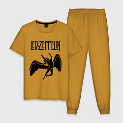 Пижама хлопковая мужская Led Zeppelin Swan, цвет: горчичный
