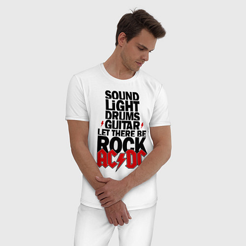 Мужская пижама AC/DC Rock / Белый – фото 3