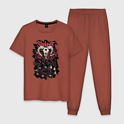 Пижама хлопковая мужская Slipknot Pentagram, цвет: кирпичный