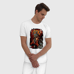 Пижама хлопковая мужская Slayer Zombie, цвет: белый — фото 2