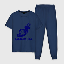 Пижама хлопковая мужская Subaru, цвет: тёмно-синий