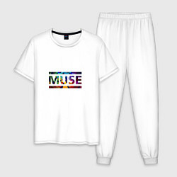 Пижама хлопковая мужская Muse Colour, цвет: белый