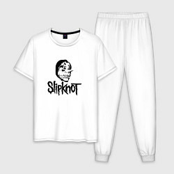 Пижама хлопковая мужская Slipknot black, цвет: белый