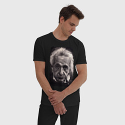Пижама хлопковая мужская Альберт Энштейн, цвет: черный — фото 2