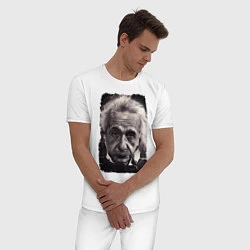 Пижама хлопковая мужская Альберт Энштейн, цвет: белый — фото 2
