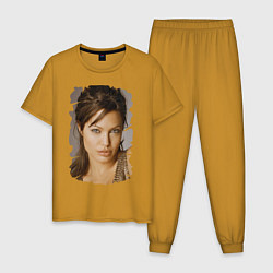 Пижама хлопковая мужская Взгляд Джоли, цвет: горчичный