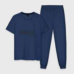 Пижама хлопковая мужская 30 Seconds to Mars, цвет: тёмно-синий