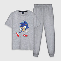 Пижама хлопковая мужская Sonic the Hedgehog, цвет: меланж