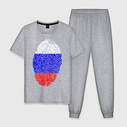 Пижама хлопковая мужская Отпечаток России, цвет: меланж