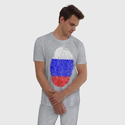 Пижама хлопковая мужская Отпечаток России, цвет: меланж — фото 2
