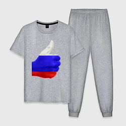Пижама хлопковая мужская Россия мне нравится!, цвет: меланж
