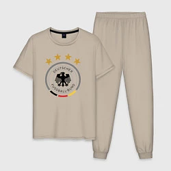 Пижама хлопковая мужская Deutscher Fussball-Bund, цвет: миндальный