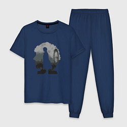 Пижама хлопковая мужская Sherlock World, цвет: тёмно-синий