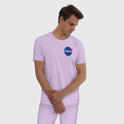 Пижама хлопковая мужская NASA цвета лаванда — фото 2