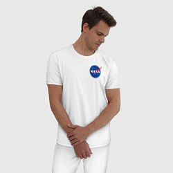 Пижама хлопковая мужская NASA, цвет: белый — фото 2