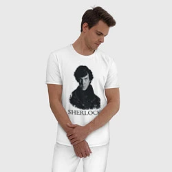 Пижама хлопковая мужская Sherlock Art, цвет: белый — фото 2