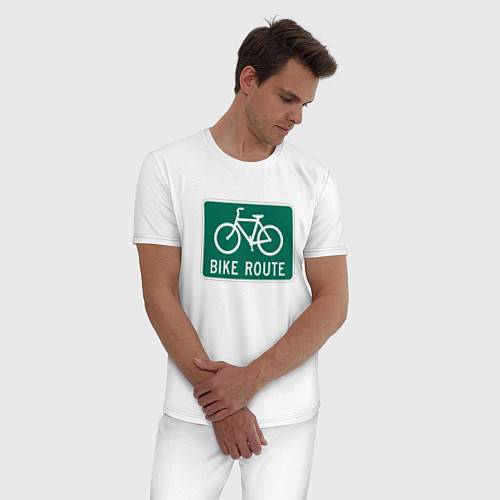 Мужская пижама Дорога для велосипедистов / Белый – фото 3