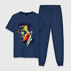 Пижама хлопковая мужская Lionel Messi: fun-art, цвет: тёмно-синий