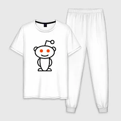 Пижама хлопковая мужская Reddit, цвет: белый