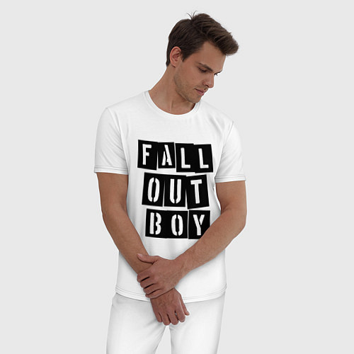 Мужская пижама Fall Out Boy: Words / Белый – фото 3