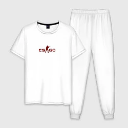 Пижама хлопковая мужская Cs:go - Crimson Web Style Кровавая паутина, цвет: белый