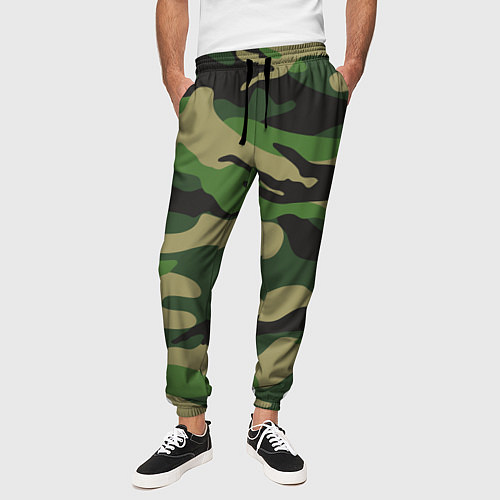 Мужские брюки Камуфляж: хаки/зеленый / 3D-принт – фото 3