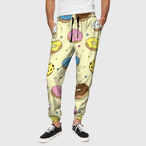 Мужские брюки Сладкие пончики / 3D-принт – фото 3