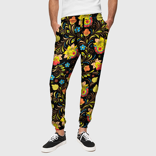 Мужские брюки Цветочный узор / 3D-принт – фото 3