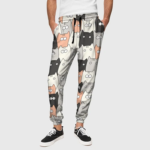 Мужские брюки Котики / 3D-принт – фото 3