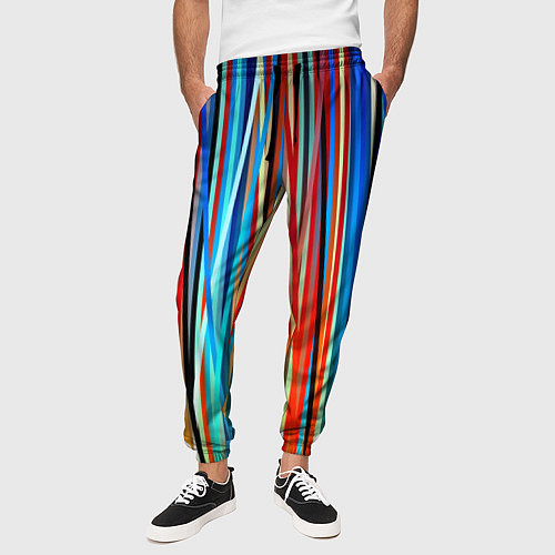 Мужские брюки Colored stripes / 3D-принт – фото 3