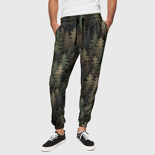 Мужские брюки Лесной камуфляж / 3D-принт – фото 3