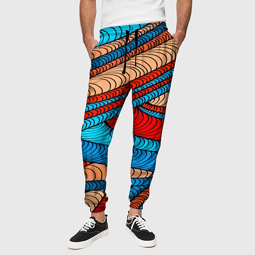 Мужские брюки Яркие полосы / 3D-принт – фото 3