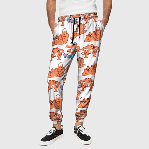 Мужские брюки Стикеры с лисом / 3D-принт – фото 3