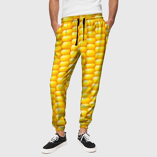 Мужские брюки Сладкая вареная кукуруза / 3D-принт – фото 3