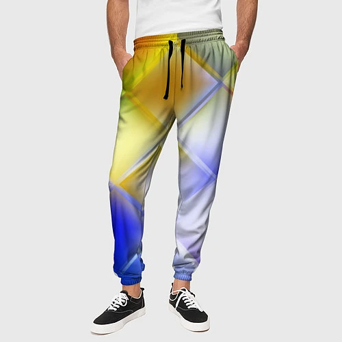 Мужские брюки Colorful squares / 3D-принт – фото 3