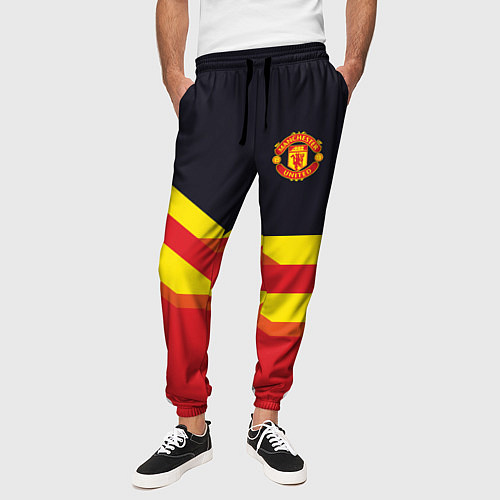 Мужские брюки Man United FC: Red style / 3D-принт – фото 3