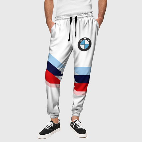 Мужские брюки BMW БМВ WHITE / 3D-принт – фото 3