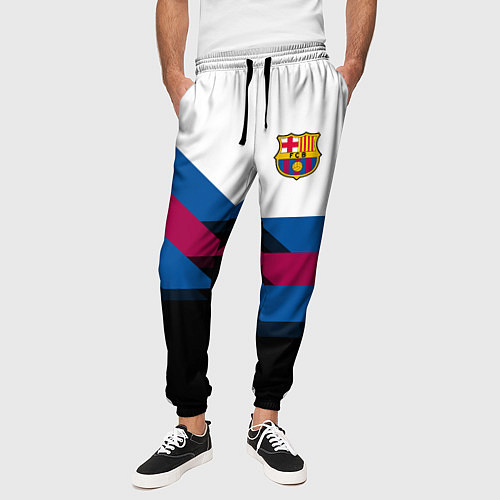 Мужские брюки Barcelona FC: Black style / 3D-принт – фото 3