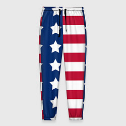 Брюки на резинке мужские USA Flag, цвет: 3D-принт