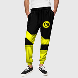 Брюки на резинке мужские BVB FC: Yellow style, цвет: 3D-принт — фото 2