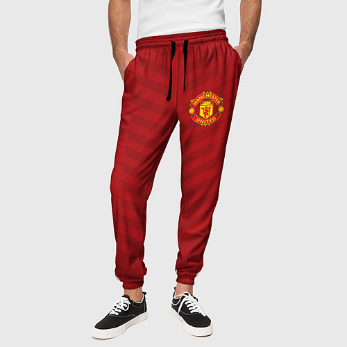 Мужские брюки Manchester United: Red Lines / 3D-принт – фото 3