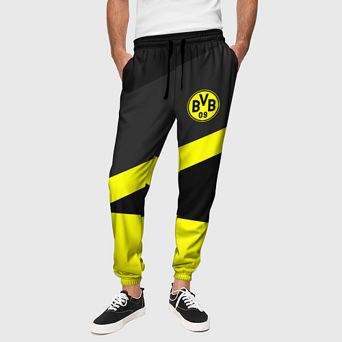 Мужские брюки FC Borussia: Sport Geometry / 3D-принт – фото 3