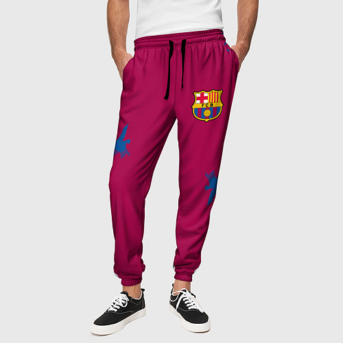 Мужские брюки FC Barcelona: Purple Original / 3D-принт – фото 3