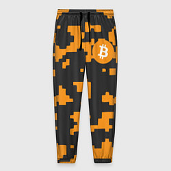 Брюки на резинке мужские Bitcoin: Orange Camo, цвет: 3D-принт