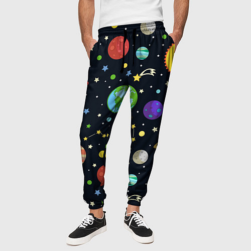 Мужские брюки Солнечная система / 3D-принт – фото 3