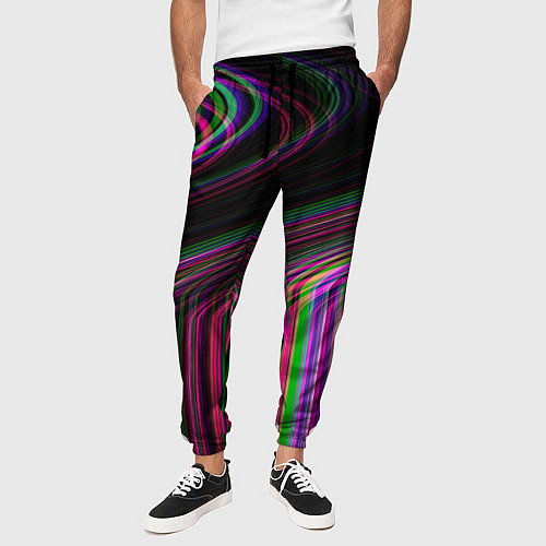Мужские брюки Неоновый свет / 3D-принт – фото 3