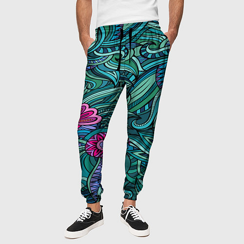 Мужские брюки Цветочный арт / 3D-принт – фото 3