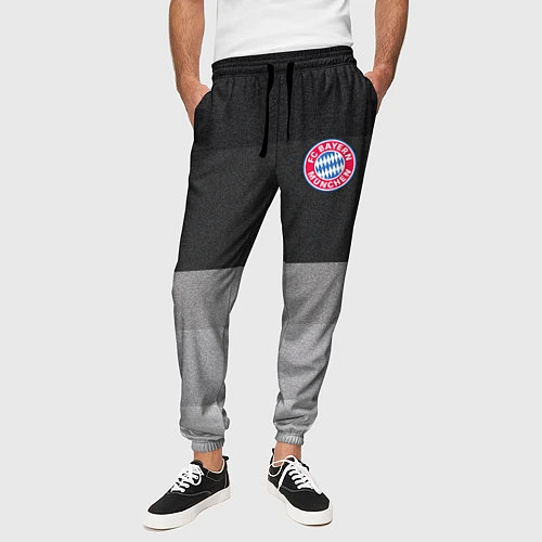 Мужские брюки ФК Бавария: Серый стиль / 3D-принт – фото 3