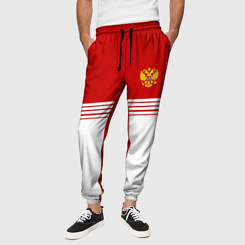 Мужские брюки Russia: Retro Sport / 3D-принт – фото 3